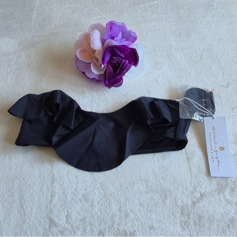 SPIRITUAL GANGSTER ISLAND TIME BIKINI TOP COLOR VINTAGE BLACK SIZE S.